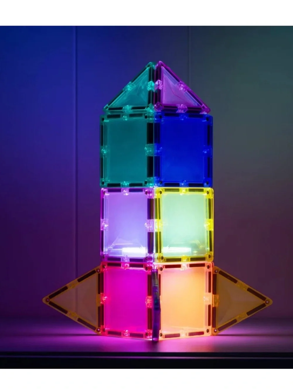 CONNETIX Magnetic Light-Up Tiles STAR PACK Building Set 28 Pieces *NEW*